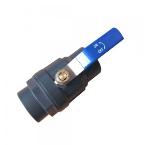 PVC 2 piece ball valve Steel andle